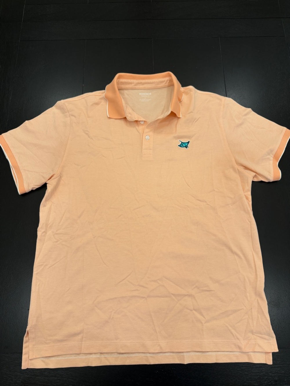 Bonobos Men's Peach Polo with Embroidered Sting Ray Logo